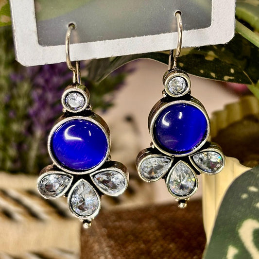 Sapphire Glow Stud Earrings