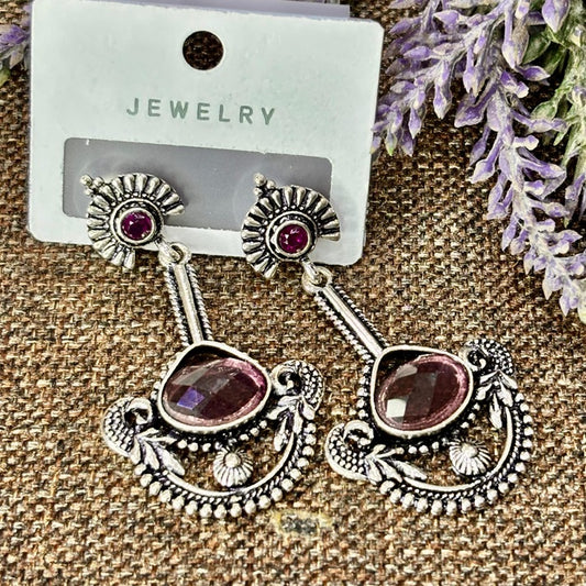 Vintage Plum Drop Earrings