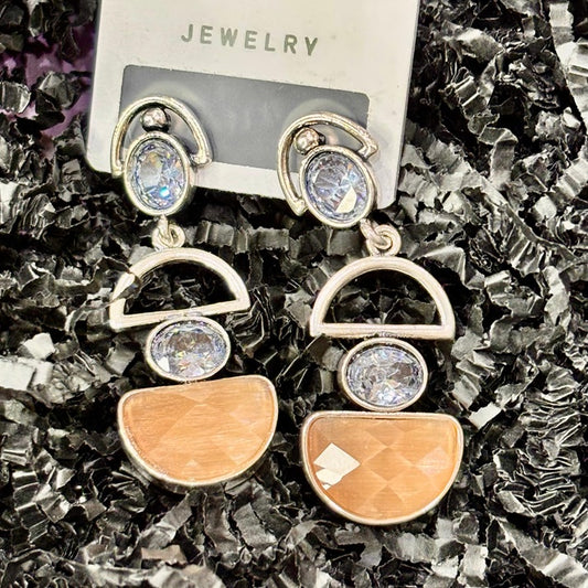 Amber Geometric Drop Earrings